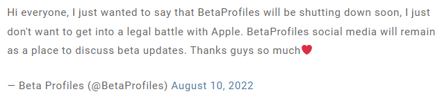 iOS 16 Beta 开发者描述档无法从第三方下载了！分析苹果要求下架的原因