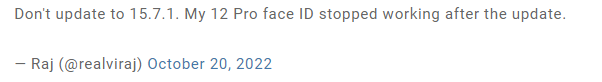 iOS 15.7.1 RC 版出包：多数用户反应Face ID 失效，今晚先不要抢第一