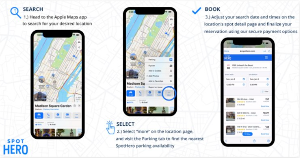 用Apple Maps 就可以带你去停车场还能帮你预约车位