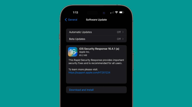 iOS 16.4.1（a）快速安全回应推出，你应该立刻安装的安全性更新