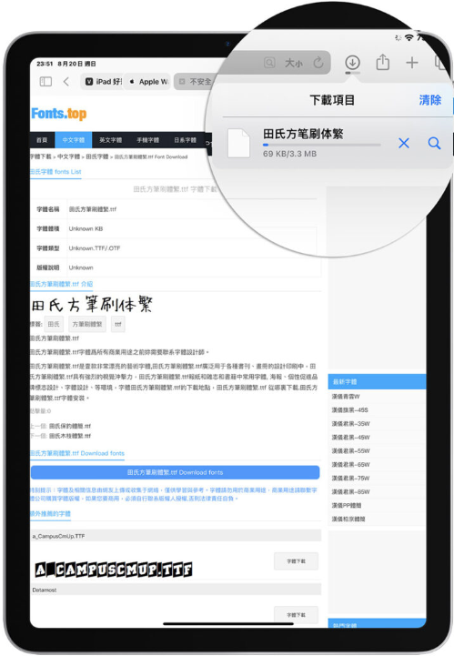 iPad 可以安装TTF 字体吗？只要通过一个App 就可以完美安装