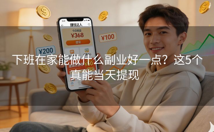 下班在家能做什么副业好一点？这5个真能当天提现  