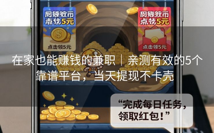 在家也能赚钱的兼职｜亲测有效的5个靠谱平台，当天提现不卡壳  