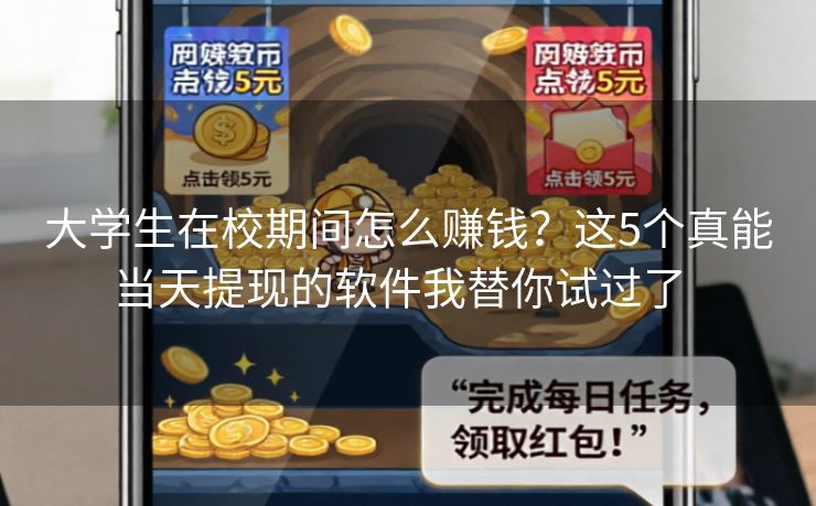 大学生在校期间怎么赚钱？这5个真能当天提现的软件我替你试过了  